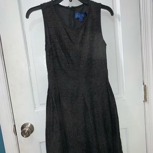 Black and gold patterned skater dress